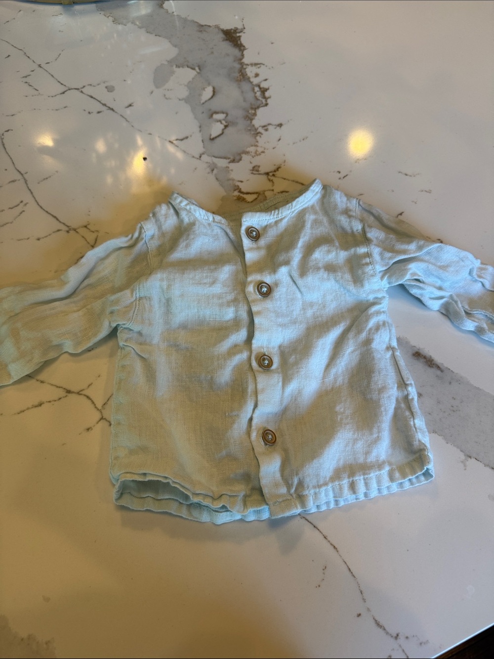 4/$20 Zara Light Blue Button-Front Baby Top